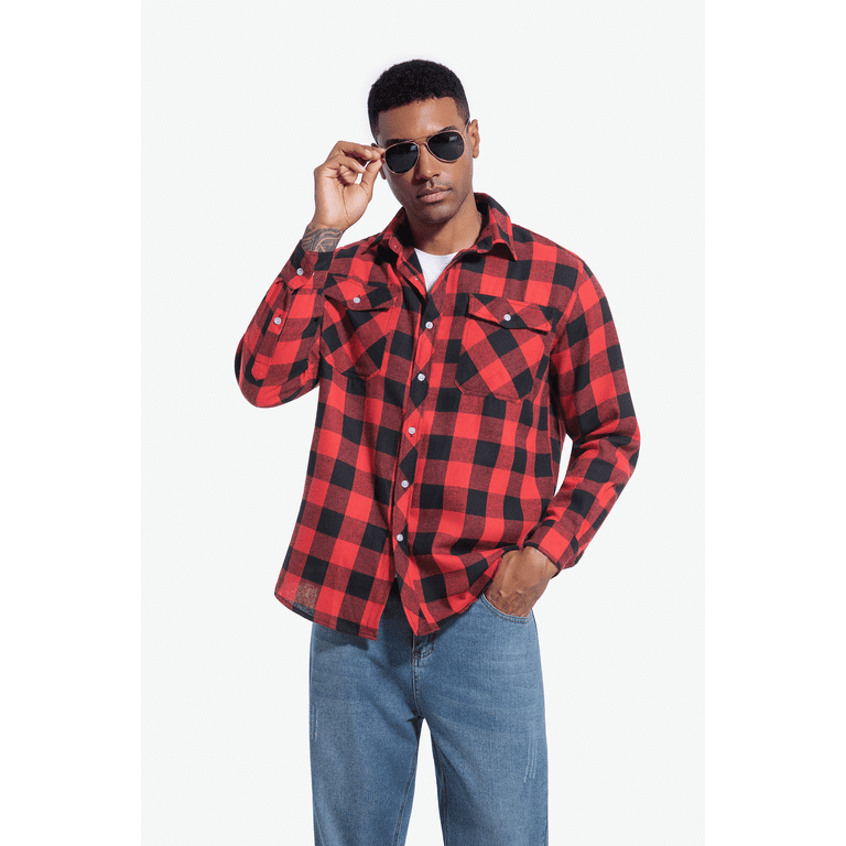 Onimisc Men's Plaid Flannel Shirt photo 4
