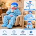 thumbnail image 4 of Funny Big Mouth Monster Onesie Silly Monster Onesie with Comb Plush Pajamas Home Loungewear (No Shoes Included), 4 of 13