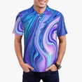 thumbnail image 1 of Fotbe Swirl Blue And Purple Camiseta Polo de Golf para Hombre con Estampado – Camisa Deportiva Transpirable con Cuello Abotonado-Large, 1 of 6