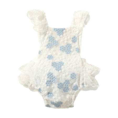 

Baby Girls Floral Spring Summer Ruffle Sleeveless Romper Vest Bodysuit Clothes Long Sleeve Bodysuits for Baby Girls