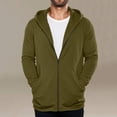 thumbnail image 6 of qafoshin Full-Zip Hoodies for Men Casual Trendy Solid Color Long Sleeve Loose Fit Fall Sweatshirt Jackets with Pockets, 6 of 7