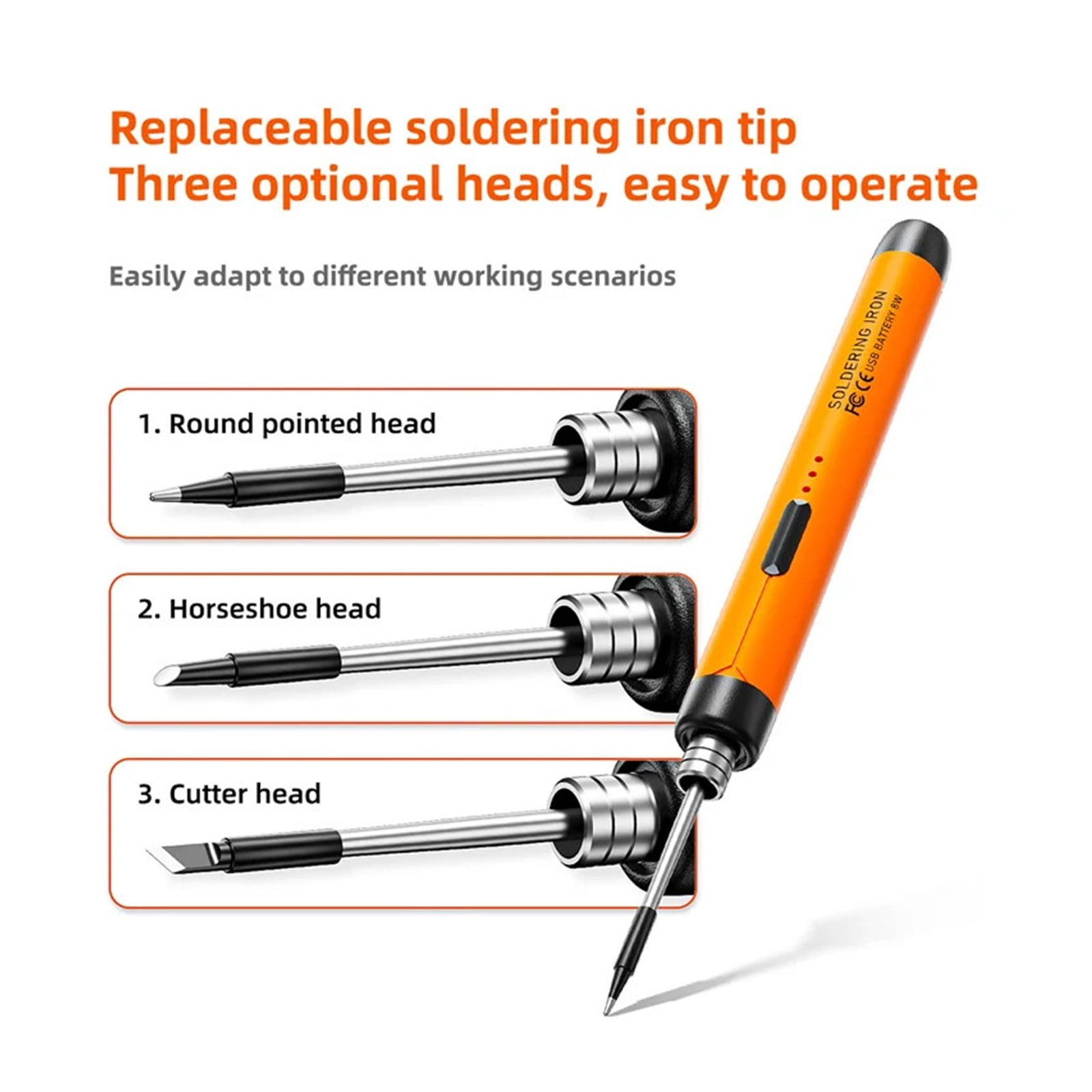 5V 8W USB Soldering Iron Mini Portable Professional Pen Soldering Iron Power Supply Kit Tool Rapid Heating Welding Solder Kit ,Precise Temperature Adjustment