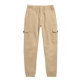 thumbnail image 6 of uublik Athletic Pants for Boys Girls Size 4T-13 Kids Cargo Pants Elastic Waist Lightweight Outdoor Jogger Pants Khaki, 6 of 6