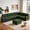 Green, variant on 102" 8‑Seat U‑Shaped Modular Sectional Sleeper Sofa Bed, Chenille Fabric, Pull‑Out Bed, Reclining Backrest, Usb Ports, Storage & Tufted Seat, Tool‑Free Assembly,Dark Gray