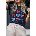 thumbnail image 4 of Cute Round Neck Graphic T-Shirt: Blue Bowknot Print Design, 4 of 9