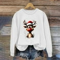 thumbnail image 4 of GUZOM Womens Christmas Reindeer Graphic Sweatshirt - Oversized Crew Neck Long Sleeves, Festive White Style for Holiday & Casual Wear,Size XS, 4 of 4
