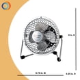 thumbnail image 3 of Ventilador de escritorio Comfort Zone totalmente metálico de 10 cm con USB o cable de alimentación, 3 of 9