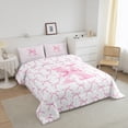 thumbnail image 3 of Erosebridal Monogrammed Bow Tie Comforter Sets Queen Size,Dreamy Princess Bedding Queen Comforter Set,Letter Bedroom Decor,Reversible,Ultra Soft,3 Pieces, 3 of 7