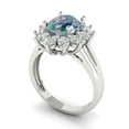 thumbnail image 2 of 2.72 ct Oval Cut Blue Moissanite Halo Engagement Ring for Women in 18K White Gold, 2 of 5