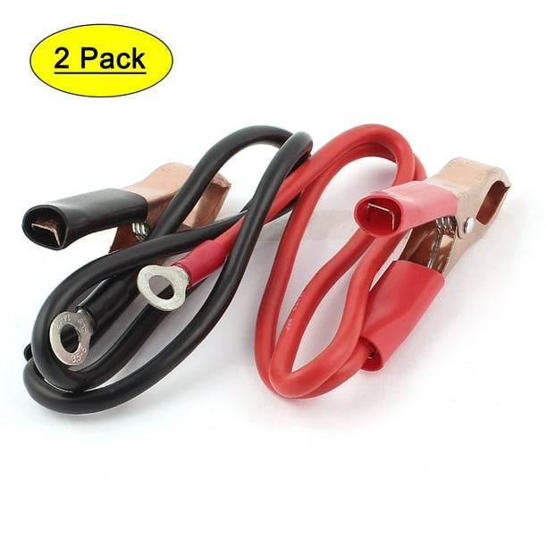 Unique Bargains 2Pcs 46cm 30Amp Alligator Clips Booster Jumper Cable