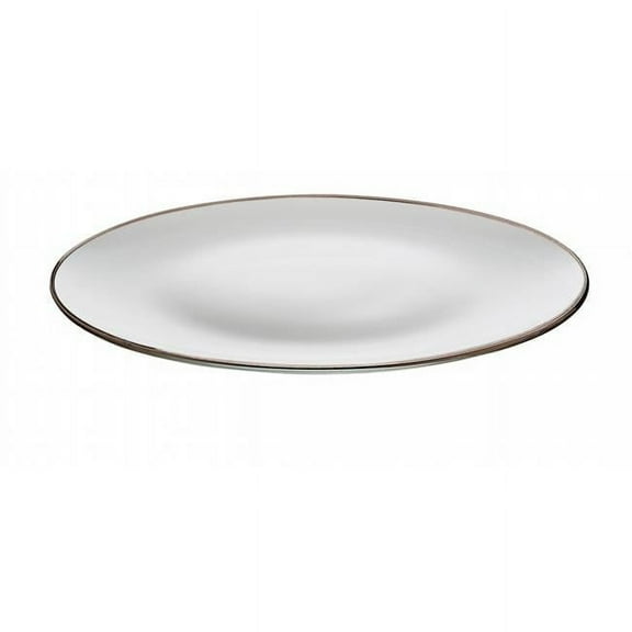 Majestic Gifts E60862-D 13 in. Essenze Glass Plate, Clear & Platinum Line