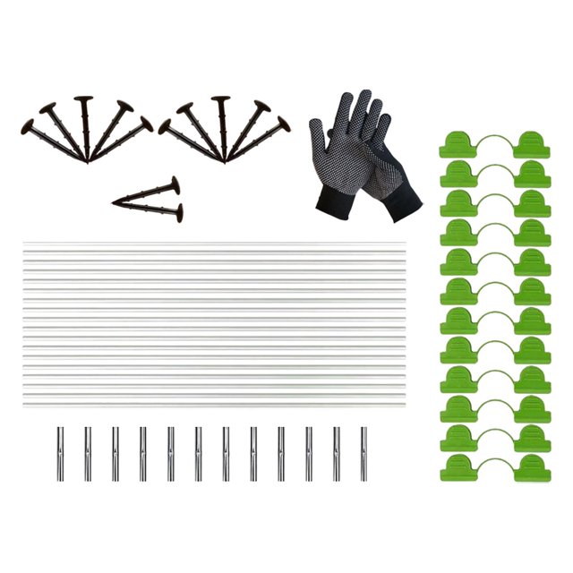 Greenhouse Hoops Set Garden Hoops with Connectors Clips Bendable Planting Tunnel 18 Hoops Set