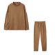 thumbnail image 4 of Puntoco 2 piezas moda mujer cuello redondo sólido manga larga blusa + pantalones sueltos conjuntos liquidación Puntoco Puntoco-2015, 4 of 5