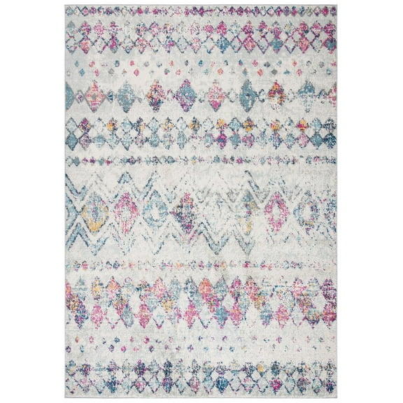 SAFAVIEH Madison Hannah Geometric Area Rug, Grey/Purple, 3' x 5'