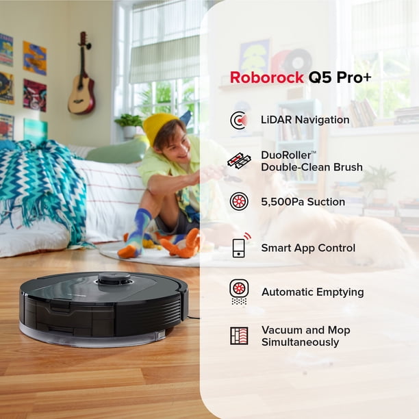 Roborock® Q5 Pro+ RoboVac with Auto-Empty Dock, Hardwood Mapping