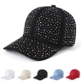 thumbnail image 2 of ZQUUVOU Glitter Baseball Cap for Women Rhinestone Fashion Adjustable Sun Hat Breathable Sparkle Bling Sport Party Sun Hat Black, 2 of 2