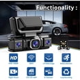 thumbnail image 3 of Sistema DVR Panorámico para Auto de 4 Canales Dash Cam 360°, Grabadora de Video WiFi 1080P FHD con Tarjeta de 32GB, Cámaras Delanteras Traseras Izquierda Derecha, Control por App y Monitor de Estacio, 3 of 9