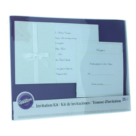 Wilton 25ct. White Glitter Pocket Invitation Kit Wedding 1008-1616