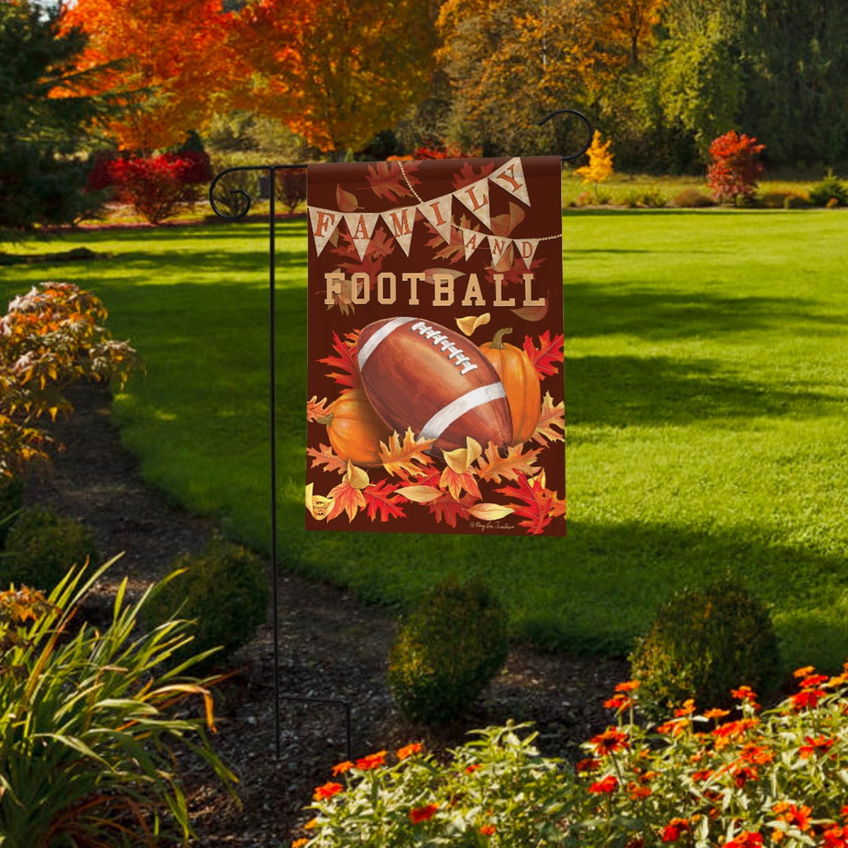 Morigins Football Garden Flag Fall Touchdown Sports Decorative Autumn Sports Game Day 12.5 x 18 Inch 