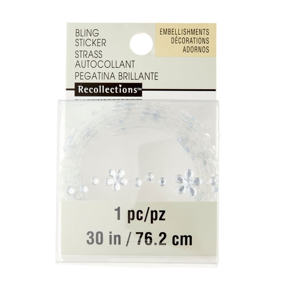 Recollections Clear Daisy Stickers Bling on a Roll, 12 Pack