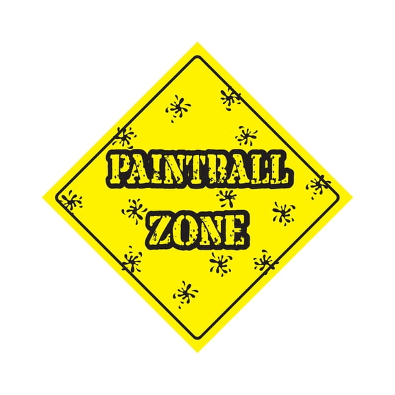 Paintball Crossing Sign Zone Xing | Indoor/Outdoor | 14" Tall gun player paint balls team coach play award prize