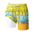 thumbnail image 5 of CONZONE Mens Swim Trunks With Mesh Liner Ice Cream Graphic Board Shorts for Men Elastic Waist Drawstring Lightweight Quick Dry Summer Beach Swim Shorts, 5 of 5