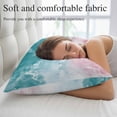 thumbnail image 5 of Turquoise Pink Coastal Pillow Covers Queen, Summer Beach Nautical Soft Brushed Microfiber Breathable Throw Pillow Covers, Decorative Pillowcase with Zipper for Couch Sofa Bedroom Living Room 20"x30", 5 of 9