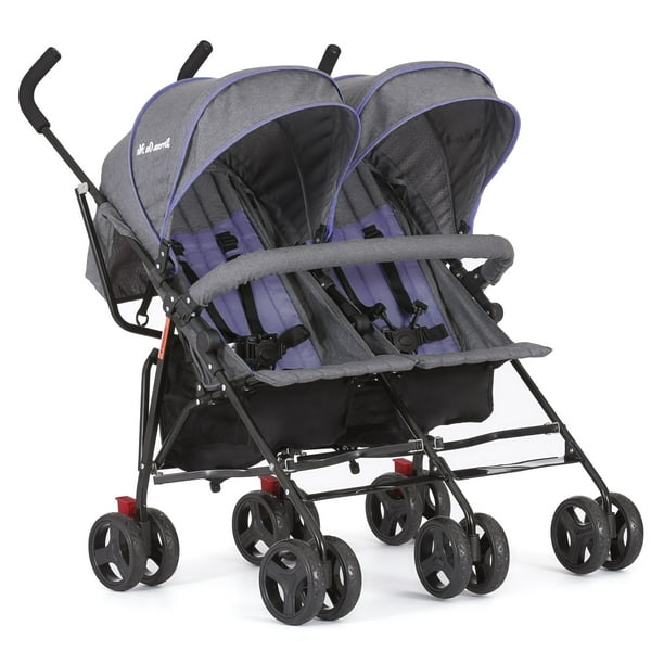 Dream On Me Volgo Twin Umbrella Stroller, Purple and Dark Grey
