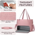 thumbnail image 5 of Mirlewaiy 2-in-1 Lunch & Laptop Tote Bag 15.6" Work Bags for Women Polyester Casual Teacher Nurse Bag Laptop Briefcase-Pink, 5 of 8