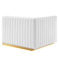 thumbnail image 6 of Modular Loveseat Sofa Couch, White Gold, Velvet, French Living Lounge Cafe Lobby Hospitality Restaurant, Modern Contemporary Boutique HB34162, 6 of 11