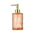 thumbnail image 3 of Lekihaqq Glass Soap Dispenser Bottle Thickened Hammered Texture Leakproof Pump Reusable Hand Soap Shampoo Lotion Container For Bathroom Kitchen Hotel Mint Green Clear Amber Pump Style Home Use, 3 of 7
