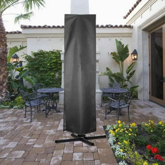 Garden Offset Umbrella Cover, Patio Umbrella Cover Waterproof, Universal Fit Outdoor Garden 420D Oxford Fabric Hanging Protector with Telescopic Rod, for 3.4m to 4m Umbrellas