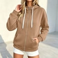 thumbnail image 5 of JUjie Womens Zip Up Hoodies High Neck Fleece Jackets Oversized Sweatshirts Fall Fashion 2026 Sweaters Winter Clothes Khaki L, 5 of 5