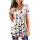 thumbnail image 1 of Moda Mujer Causal Rounk Cuello Impresión Blusa Manga Corta Camiseta Verano Tops Fridja bn5465, 1 of 7