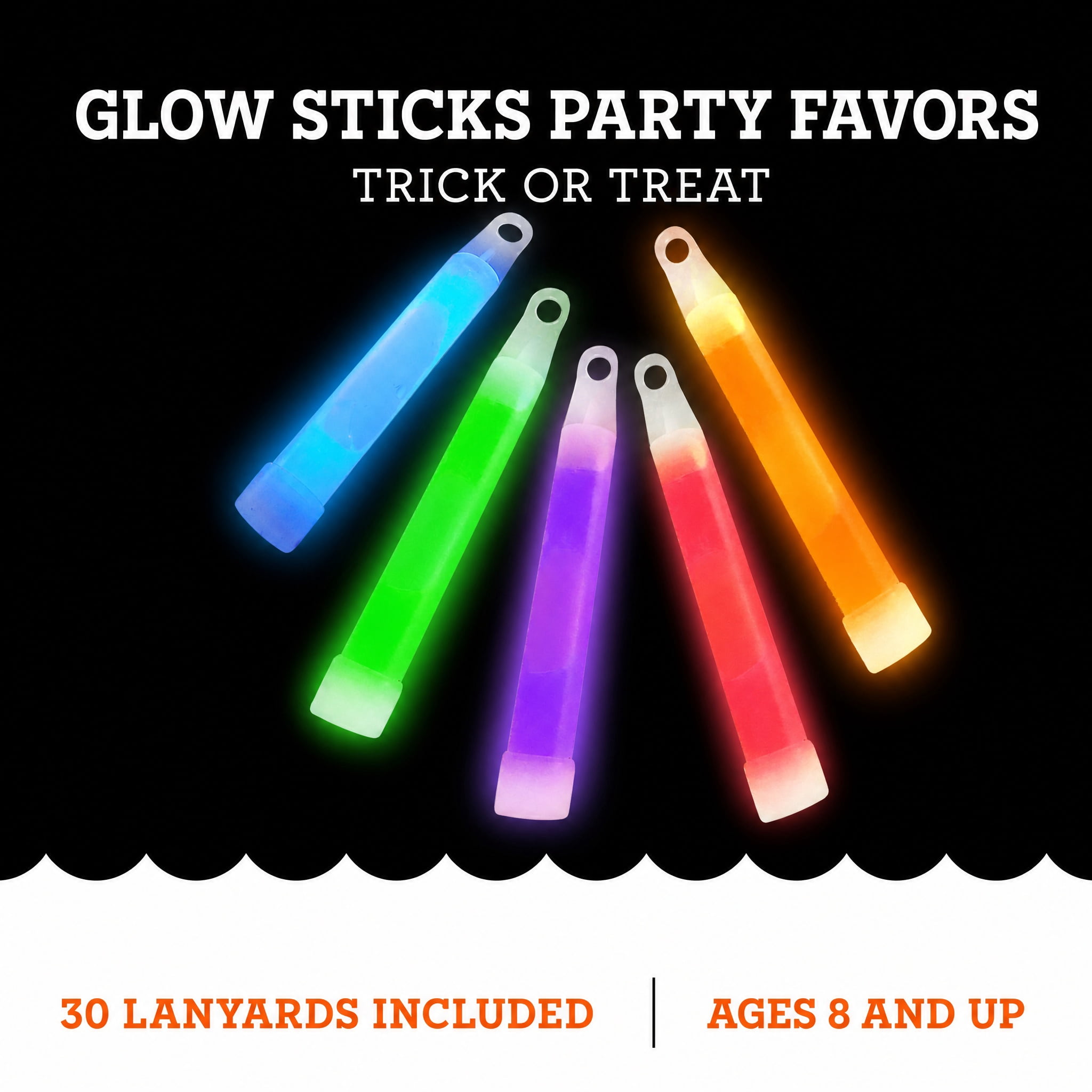 Glow Sticks Party Favors, Multicolor, 4", 30 Count, Halloween by Way To Celebrate