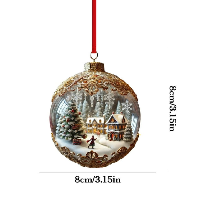 Christmas Tree Decorations Christmas Ball 2D Flat Acrylic Pendant Christmas Tree Decoration Christmas Decoration Layout Scene Accessories Christmas Tree Ornaments