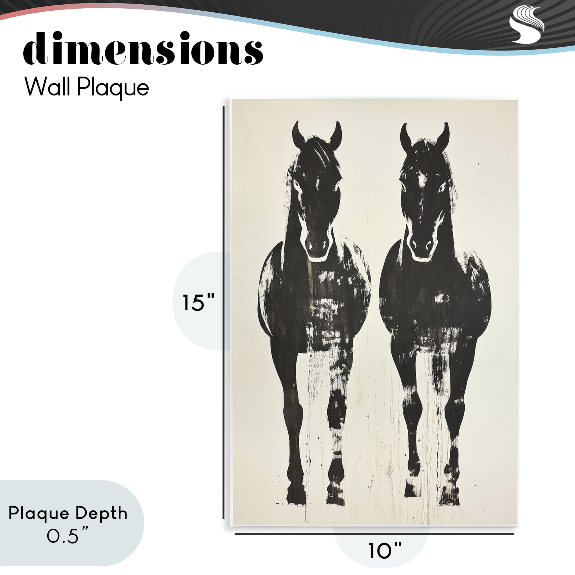 Stupell Industries Silhouetted Horse Couple Wall Plaque Art, design by Petal Prints Design