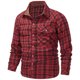 thumbnail image 5 of Blusa y camisa de franela a cuadros de talla grande para hombre, con cuello vuelto y manga larga, estilo occidental, con hebilla de perla de comercio exterior y europeo, abrigo para hombre, 5 of 8