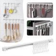 thumbnail image 1 of 30/40cm Slide Rail Rack Hanger with S Hooks, Wall Mounted Utensil Rack Hook Track for Kitchen Cabinet, 1 of 5