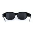 thumbnail image 4 of Polarized 61mm Luxury Large Oval Round Fashion Fit Over Sunglasses All Black, 4 of 4