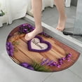 thumbnail image 6 of BiFandian Half Round Welcome Door Mat with Purple Flowers Printed, Non-Slip Washable Entrance Rugs, Vintage Rustic Semicircle Floor Mats for Indoor Outdoor Entrance Living Room Kitchen Decor, 6 of 6