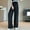 Black, variant on Juslio Maternity Pants High Waist Solid Elastic Waist,Casual Linen Wide Leg Pants L