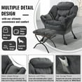 thumbnail image 5 of Avocahom Lazy Chair with Ottoman,Thick Padded Modern Accent Armchair,Upholstered Leisure Sofa Chair with armrest,Reading chair with Footstool for bedroom,living room, 5 of 8