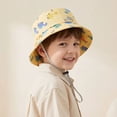 thumbnail image 2 of Krdevn Cartoon Dinosaur Print Kids Fisherman Sun Hat Adjustable Chin Strap Breathable Windproof Wide Brim Cap for Toddler Boys Girls, 2 of 4