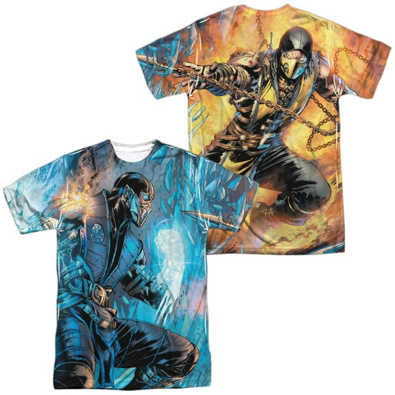 Mortal Kombat Men's Kombat Comic Sublimation T-shirt White