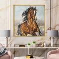 thumbnail image 2 of Close Up Portrait Of A Horse In The Race 30 in x 30 in Framed Painting Canvas Art Print, by Designart, 2 of 5