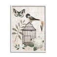 thumbnail image 4 of Stupell Industries Botanical Bird Cage Vintage Words Butterfly Motif Graphic Art White Framed Art Print Wall Art, Design by Nan, 4 of 5