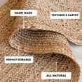 thumbnail image 3 of Hanmade Woven Rectangle Jute Rug, Rustic Braided Reversible Farmhouse Carpet for Kitchen, Living Room, Bedroom. Natural, 2 X 18 FT, 3 of 5