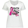 thumbnail image 3 of Inktastic Breast Cancer Awareness Faith over Fear Women's Plus Size T-Shirt, 3 of 5