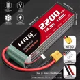 thumbnail image 2 of 2pcs HRB 4S 14.8V 2200mAh XT60 LiPo Battery for RC Car Truck Racing Boat FPV Plane, 2 of 7